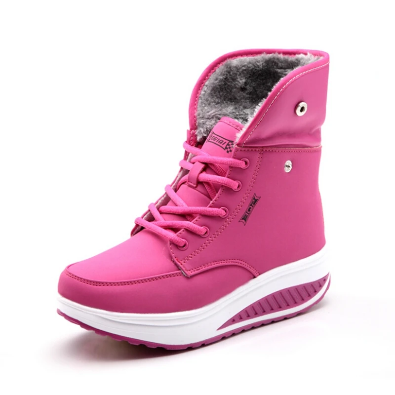 Najtaniej EISWELT zima kobieta Plus aksamitne buty huśtawka śnieg buty na platformie kobiety bawełna termiczna wyściełane buty płaskie botki # EHL18