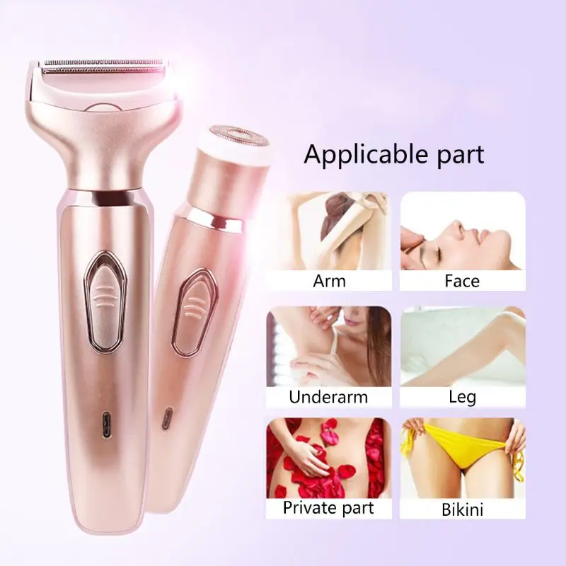 Women Face Body Hair Remover Electric Epilator Trimmer Rechargeable Machine 95AC