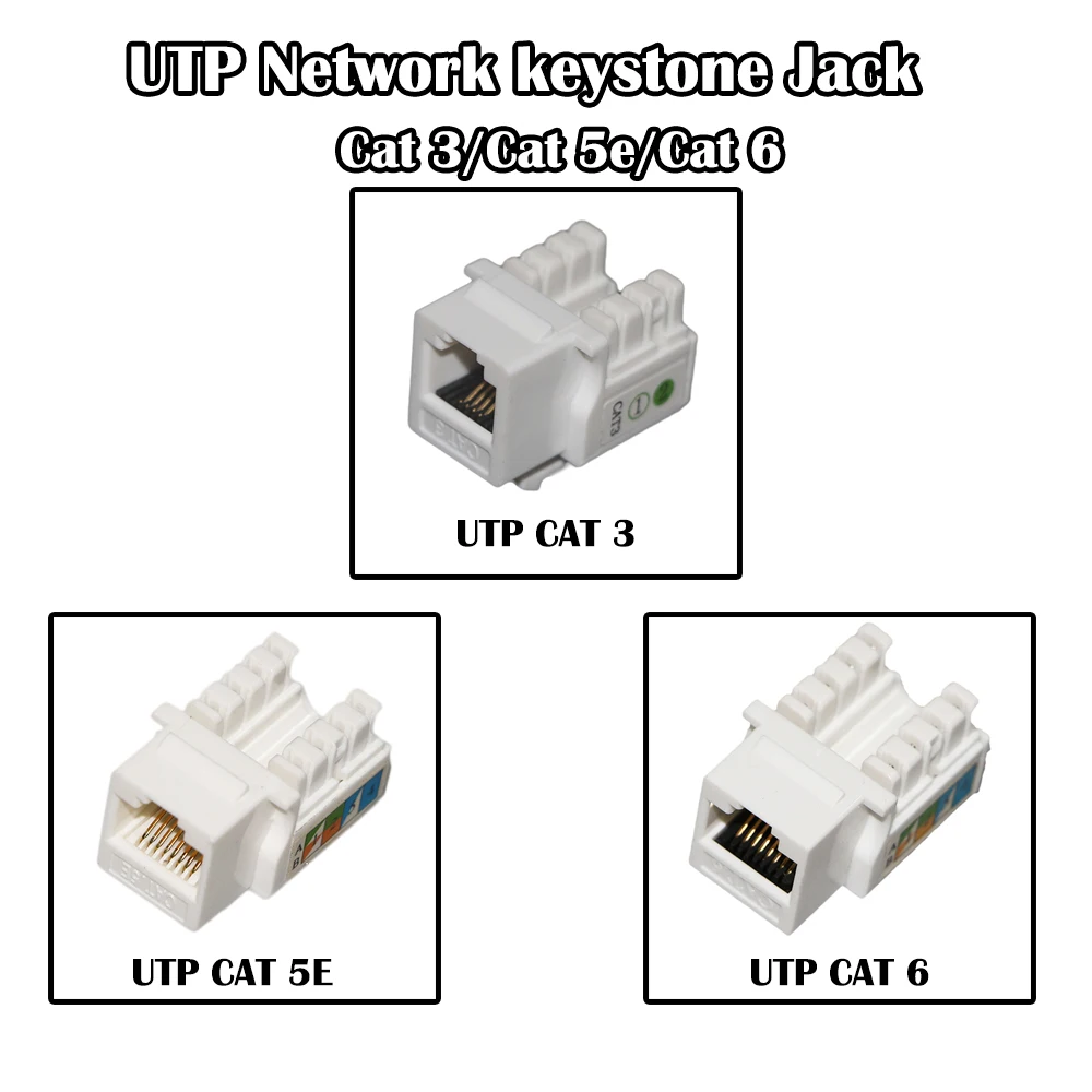 30 шт./лот UTP сети Keystone Jack Кот 3/ Cat 5e/ 6 Fluke тестер прошел RJ11 RJ45 Порты и разъёмы Ethernet