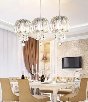 

HAIXIANG LED Restaurant Ceiling Lamp K9 Crystal Chandelier Dining Room Drops Light Island Ceiling Fixtures