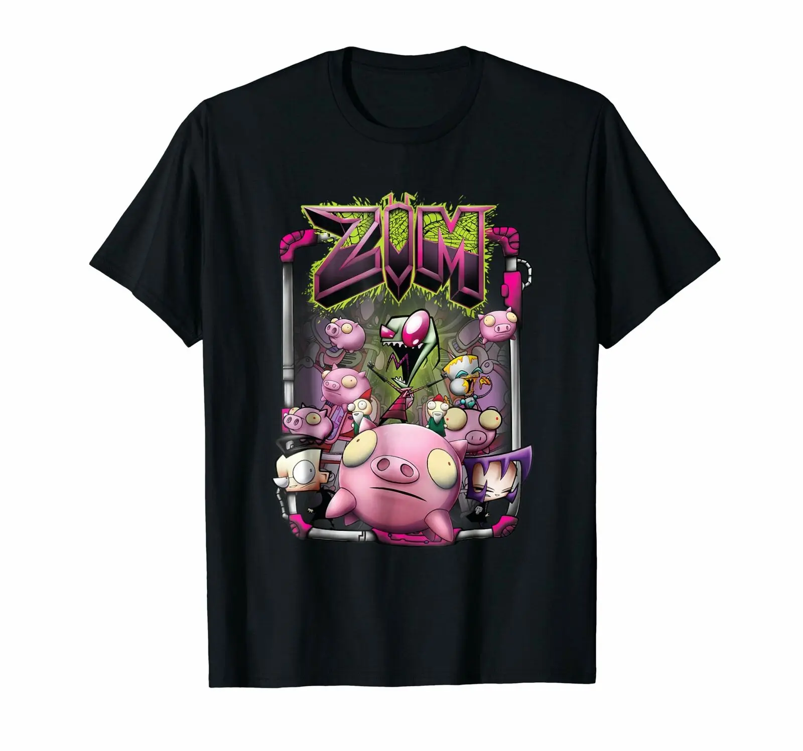 

Nickelodeon Invader Zim Rubber Piggy Army T-Shirt Men's trend 2019 Rude Top Tee Round Neck top tee