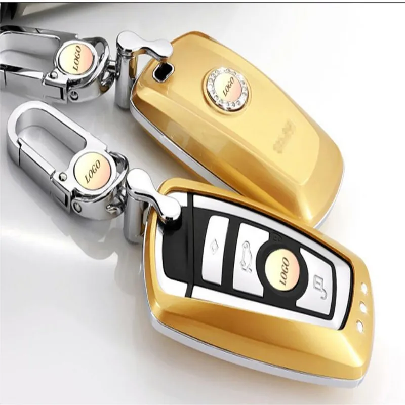 

FOR BMW 3 Series ,5 Series,7 Series 3 button Diamond Flip Key Case FOB Blank Key With Logo 5 Colors Mens And Womens Gift LF1