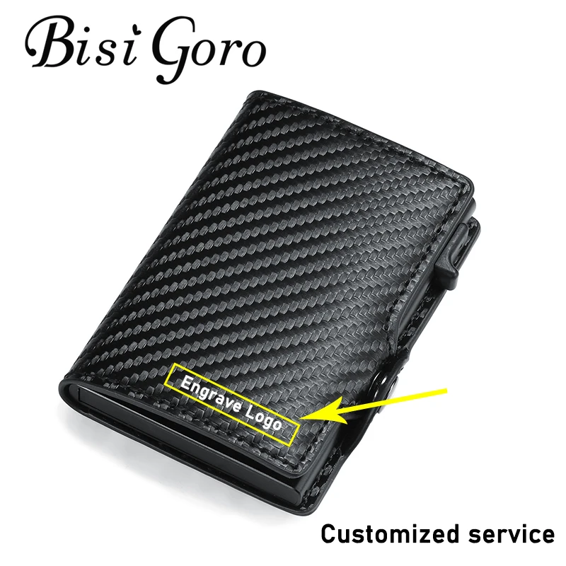 Кошелек с гравировкой BISI GORO RFID алюминиевая фраза индивидуальное имя логотип