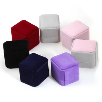 

1pc Squre Wedding Velvet Earrings Ring Box Jewelry Display Case Holder Gift Blank boxes Amazing organizer Accessory Gift Hot