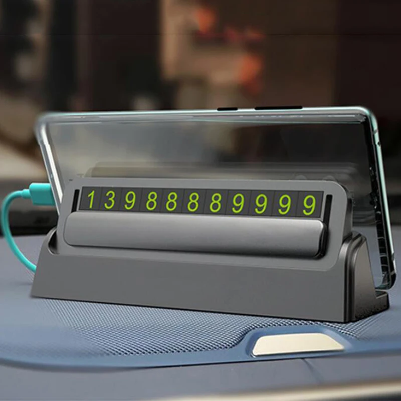 

Temporary Car Parking Card Telephone Number Card Luminous Phone Number Card Hidden Number Plate Sticker for Car Phone Holder