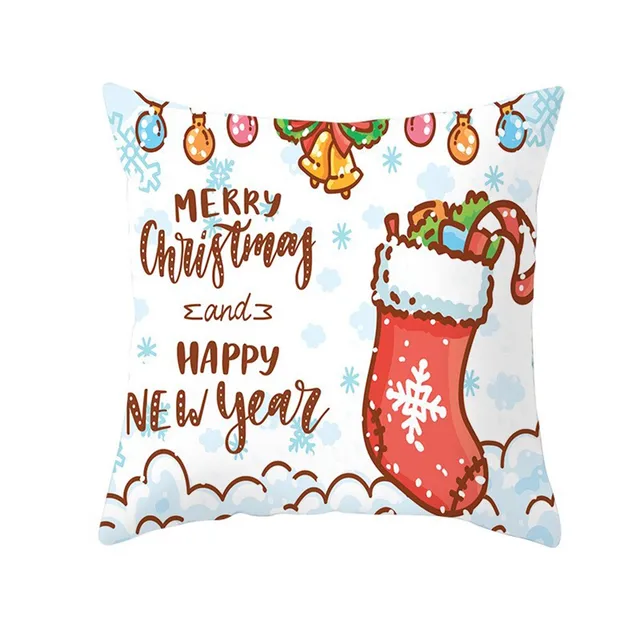 Christmas Pillowcase Cushion Covers 45x45cm Sofa Decoration Gift Letter Print Linen Pillow Cover For Home Xmas Ornament 2021 21