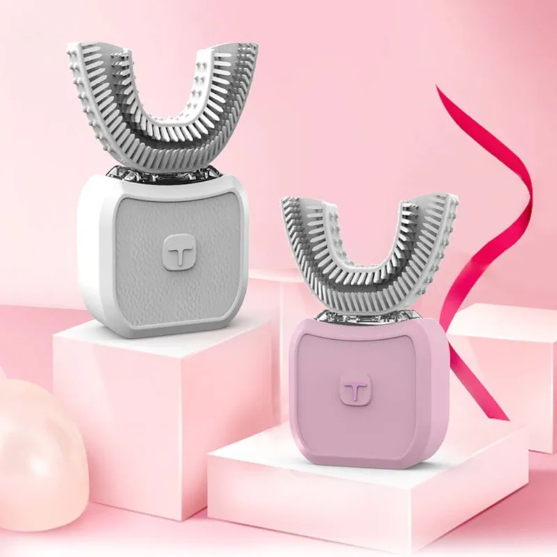 

U Type Lazy Person Automatic Toothbrush Sonic Adult Battery Teeth Brush Holder Ultrasonic Silicone