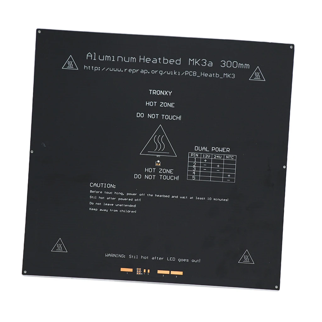 3 мм MK3 Алюминий двойной Мощность 12/24V радиатор пластина для Reprap 3D-принтеры