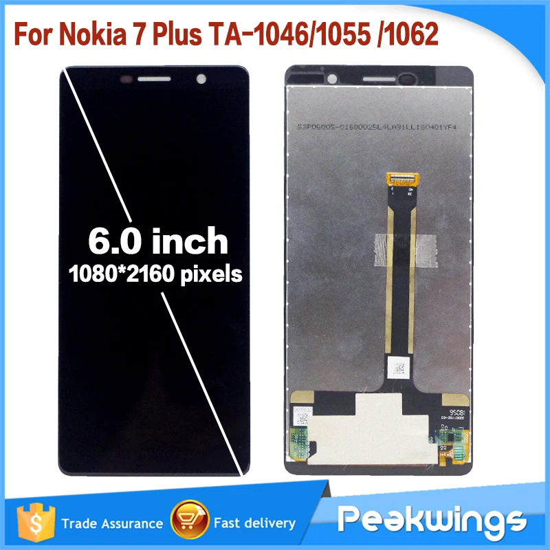 

AAA++ LCD For Nokia 7 Plus LCD Display With Touch Screen Digitizer Assembly TA-1046 TA-1055 TA-1062 For Nokia 7 Plus LCD