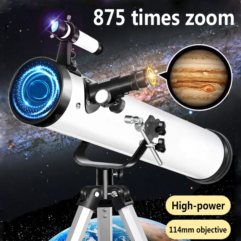 Telescopio astronómico profesional con visión nocturna para exteriores, lente ocular HD de 875 veces con Zoom, luna de visión de estrella de espacio profundo para regalo, Camping al aire libre