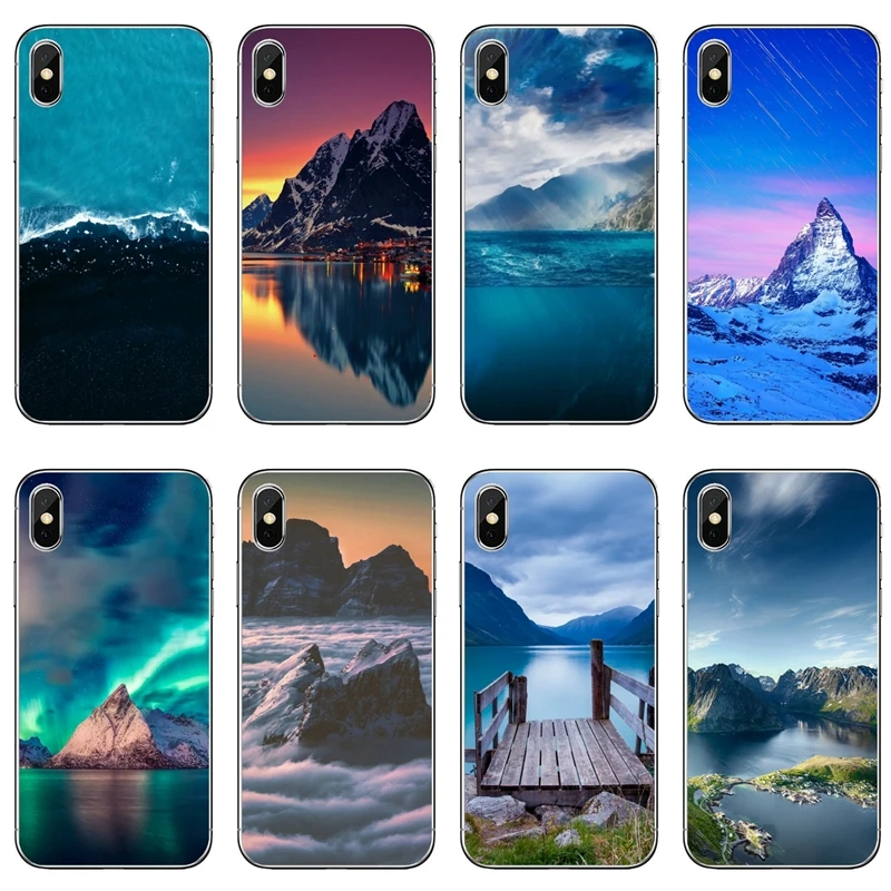 Mountains Europe Blue Sea Accessories Phone Case For iPhone 12 Mini 11 Pro Max XS XR X 8 7 Plus 6 6S 5 5S SE 2020 | Мобильные