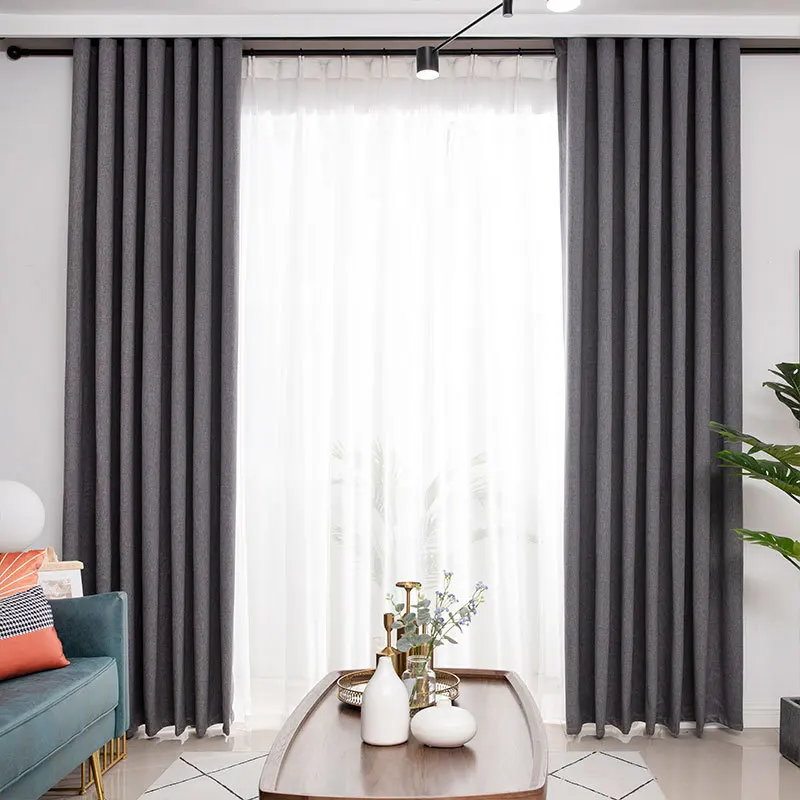 

Yaapeet Modern Solid Color Blackout Sheer Curtains 4Colors Living Room Europe Curtain Polyester Pretty Bedroom Window Decoration