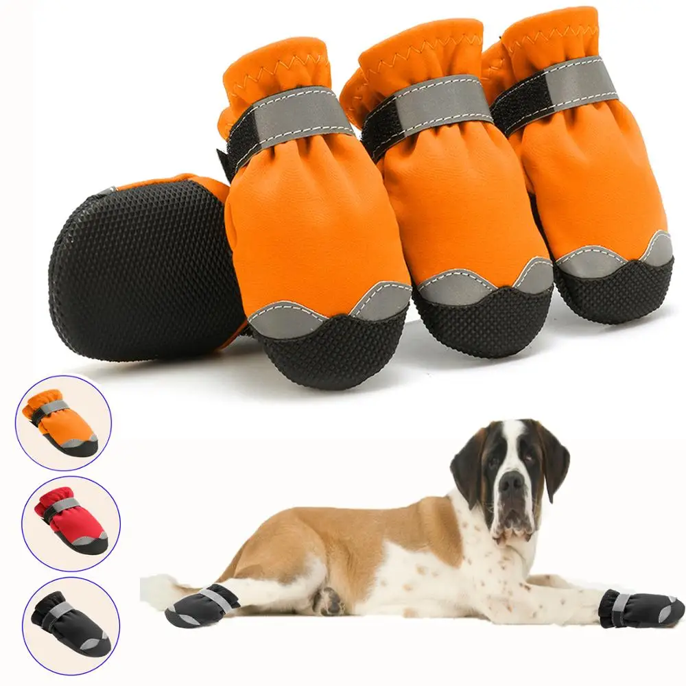 

4pcs Waterproof Pet Dog Shoes Anti-slip Rain Snow Boots Footwear Thick Warm For Small Cats Dogs Puppy Dog Booties