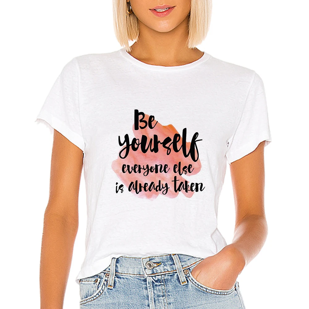Женская футболка с надписью Be Yourself весна лето|Футболки| |