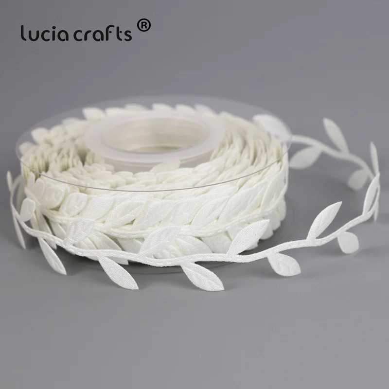 Ivory Lucia crafts 1 рулон/лот(10 метров/рулон) 30 мм листья отделка украшения лист ленты DIY ткань аппликации швейная одежда Q0708 - Цвет: Ivory