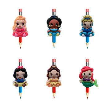 

50pcs/lot Hot Sale Cute Sweet Ladies Cartoon Pen Caps Pencil Topper Office Stationery School Supply Straw Accessory Gift Kids
