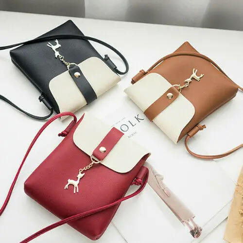 Сумки через плечо для женщин, квадратные сумки, женская кожаная сумка на плечо, модная сумка-тоут с подвеской в виде олененка, женская сумка-мессенджер