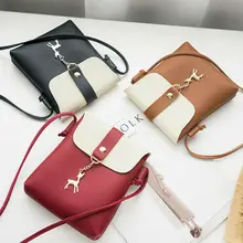 Сумки через плечо для женщин, квадратные сумки, женская кожаная сумка на плечо, модная сумка-тоут с подвеской в виде олененка, женская сумка-мессенджер