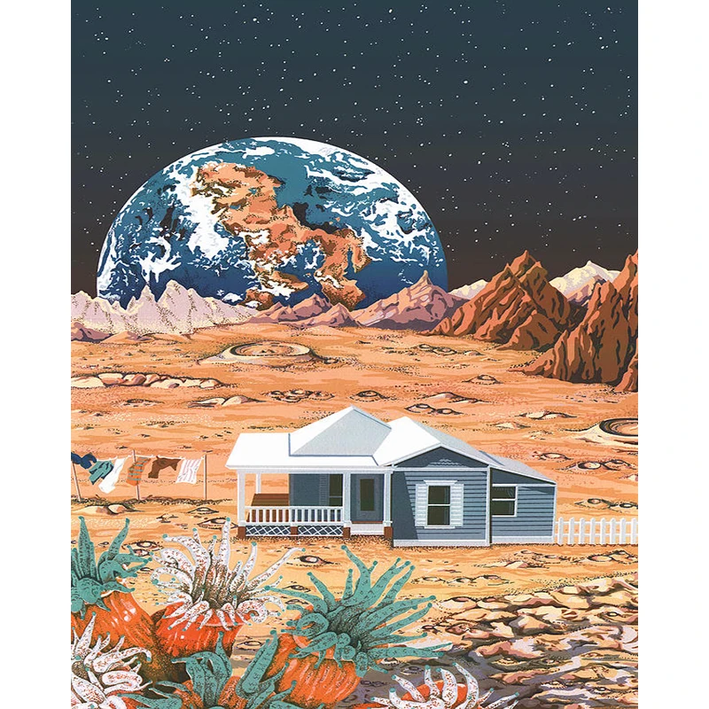 

DIY Painting By Numbers Man on the Moon Kit Oil Picture By Numbers Landscape Wall Art Painting on Canvas Home Decoration Gift