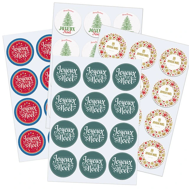 Christmas Label Gift Sticker French  Merry Christmas French Stickers -  Christmas - Aliexpress