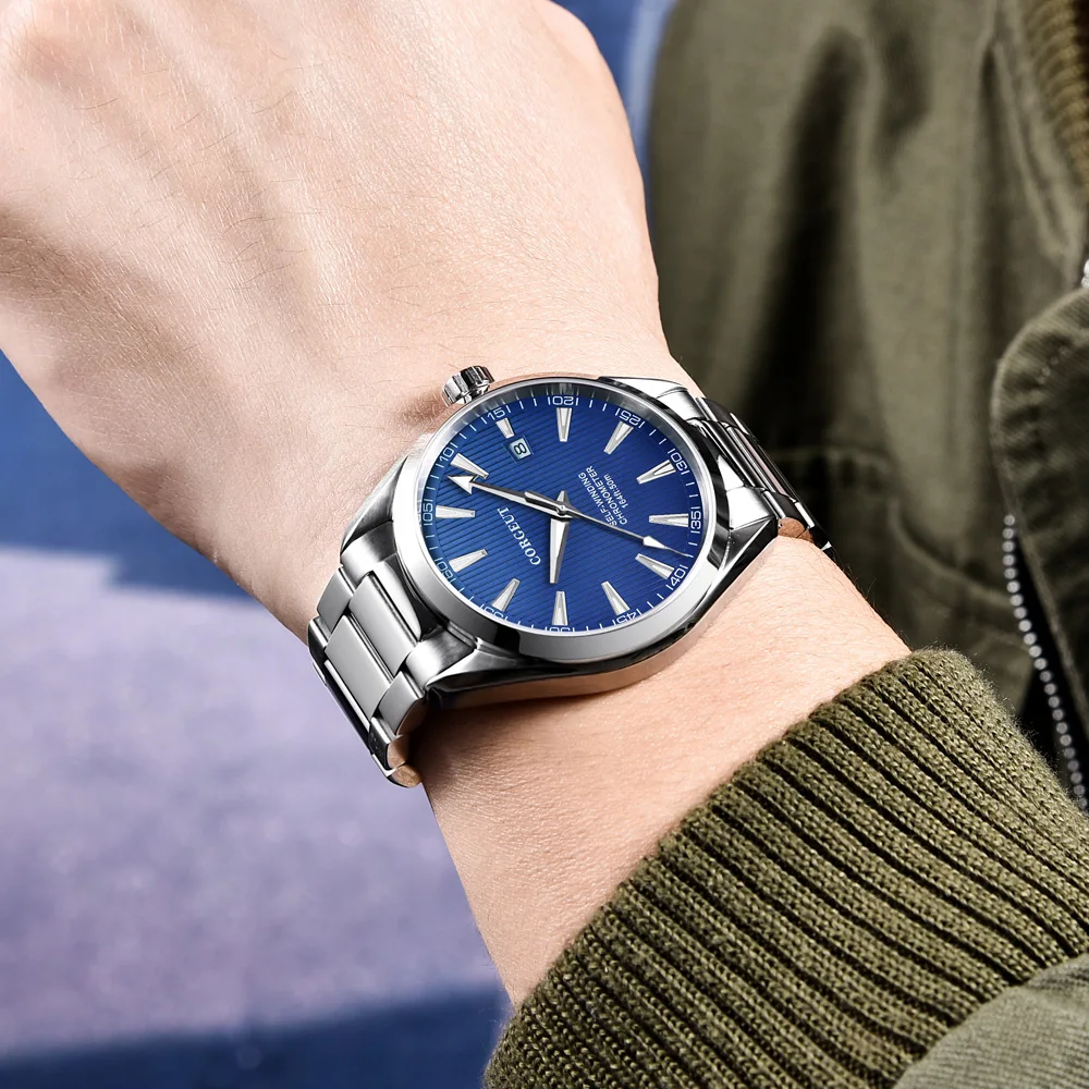 US $81.60 Corgeut 41mm men clock miyota 8215 Automatic calendar date Mechanical Sapphire Glass men wristwatch luxury top brand