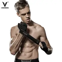 Veidoorn профессиональные нескользящие перчатки для спортзала с длинным поясом, защищающие запястья, дышащие спортивные фитнес тяжелая атлетика, 1 пара