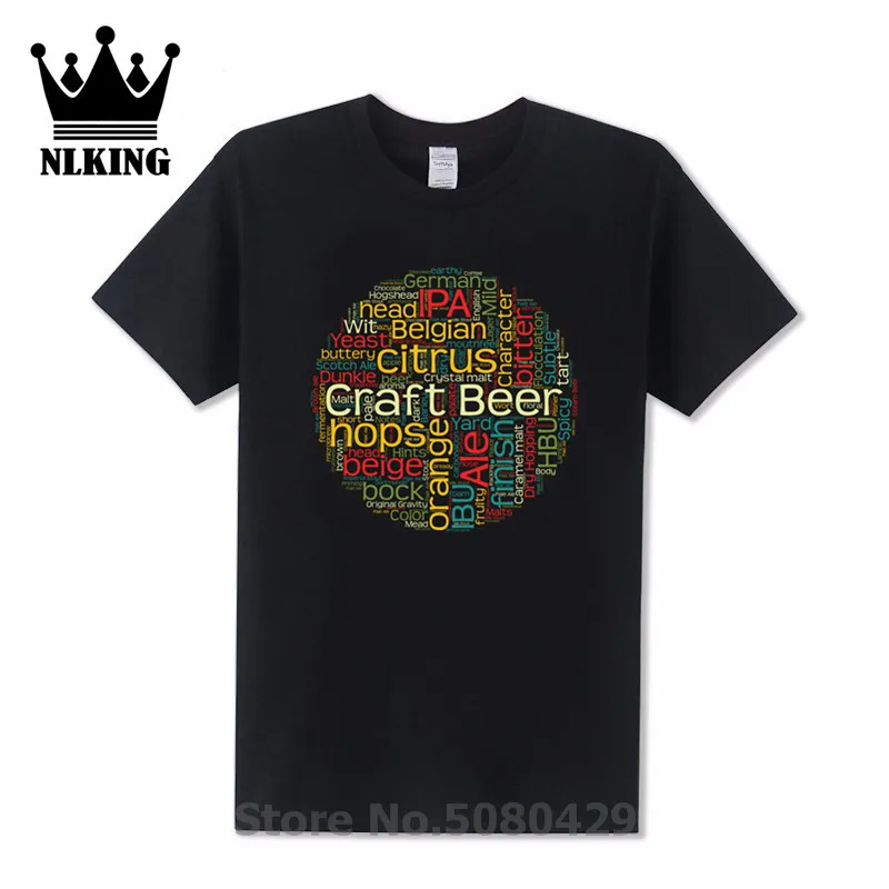 Printed tshirt Hipster Craft Beer TShirt with 100+ Terms for Microbrew Lovers print art distress effect Summer Top Tee | Мужская одежда