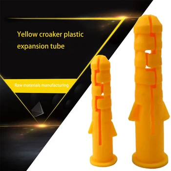 

300 Pcs M6 Expansion Pipes Ribbed Plastic Anchors Anti-rust and corrosive Wall Plastic Expansion Pipes Screws Expansion Tubes