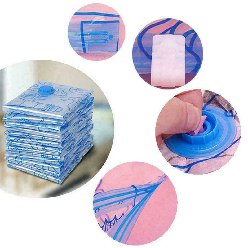 2X Экономия пространства сумка для хранения вакуумное уплотнение компрессионный Органайзер Сумка насос