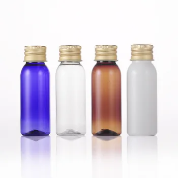 

100pcs 30ml Transparent Empty Small Sample Cosmetic Bottle Aluminum Screw Caps Hotel Travel Size Oil Containers ,Clear Vial