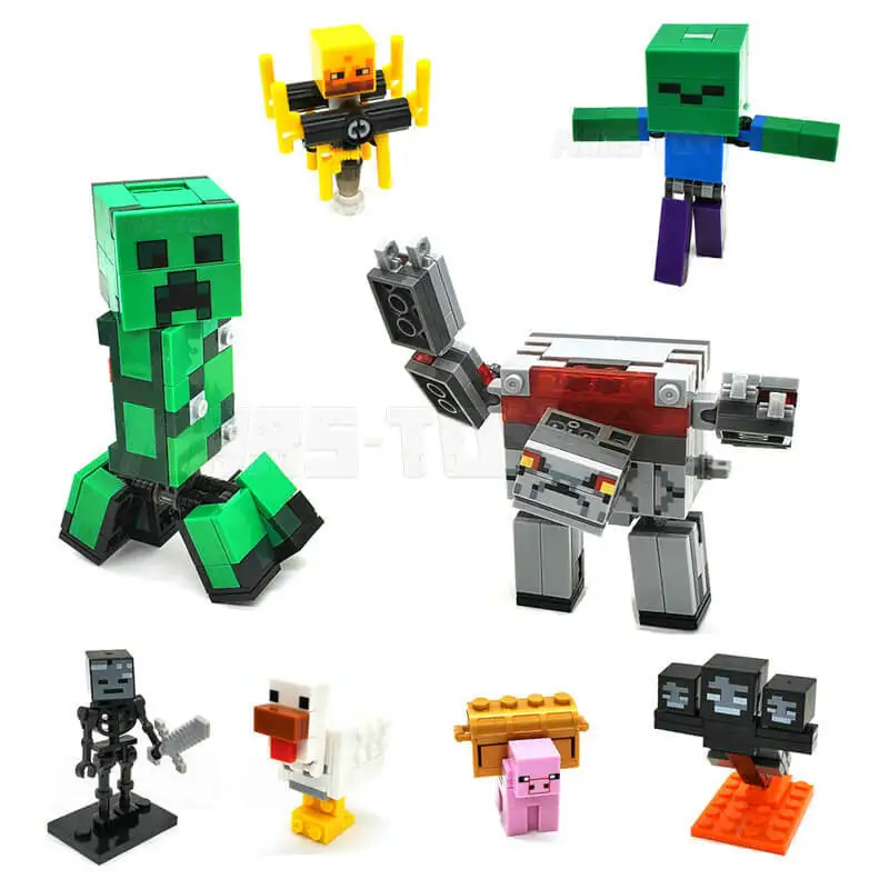 

The BigFigs Series Redstone Zombie Blaze Building Blocks Action Figures Bricks Set Toys