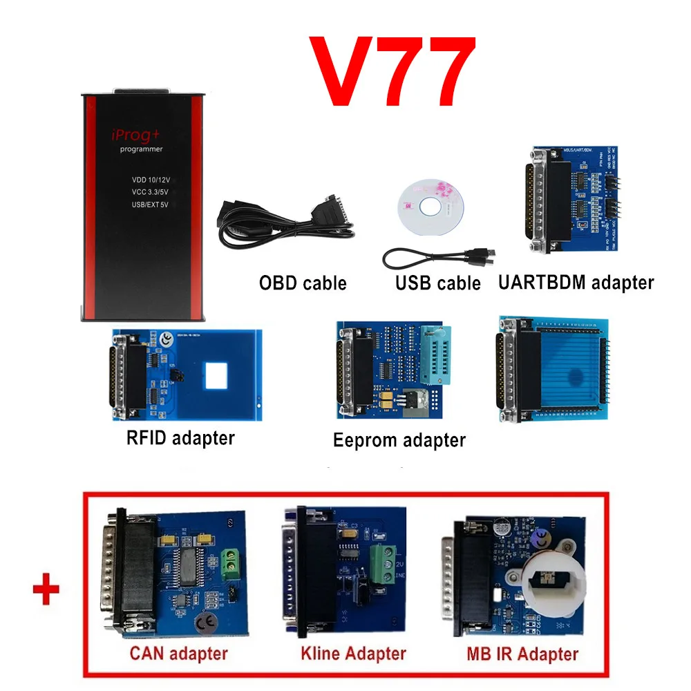 Iprog V80 IPROG Porgrammer IR MB адаптеры IPROG CAN-BUS адаптер IPROG Kline адаптер - Цвет: iprog 3 Adapters