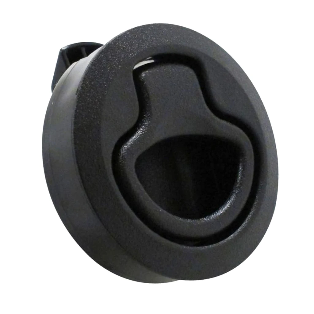 Marine Boat 2 inch 50mm Round Flush Mount Pull Hatch Latch Lift Handle, Black