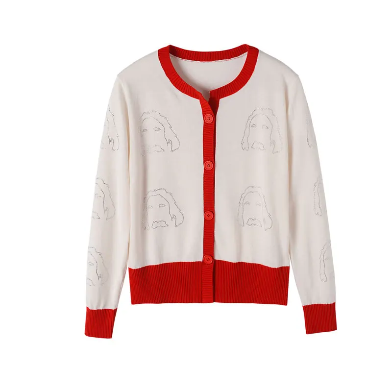 Hot Sale Autumn Women Knitted Sweater Long Sleeve Single Breasted Fashion Diamonds Wool Cardigans