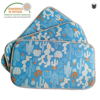 

Dish Drying Mat with Hanging Loop Absorbent Antibacterial Microfiber Bar Mat Machine Washable Blue Cactus Dishes Mats