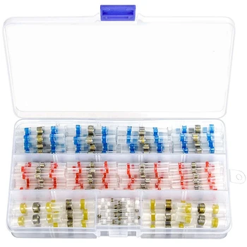 

140PCS Solder Seal Wire Connectors Heat Shrink Butt Connectors Electrical Waterproof Insulated Terminals for Marine Automotive T