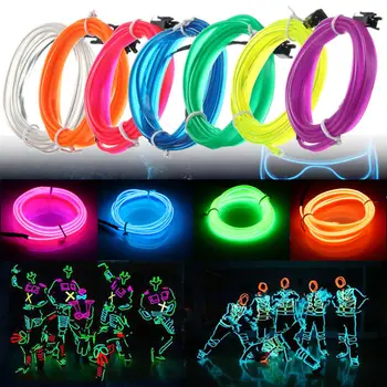 

3 Meters 2.3mm LED Flexible EL Wire Neon Lights Glow Light Strip Party Festival Chrismas Home House Decoration Strip String Lamp
