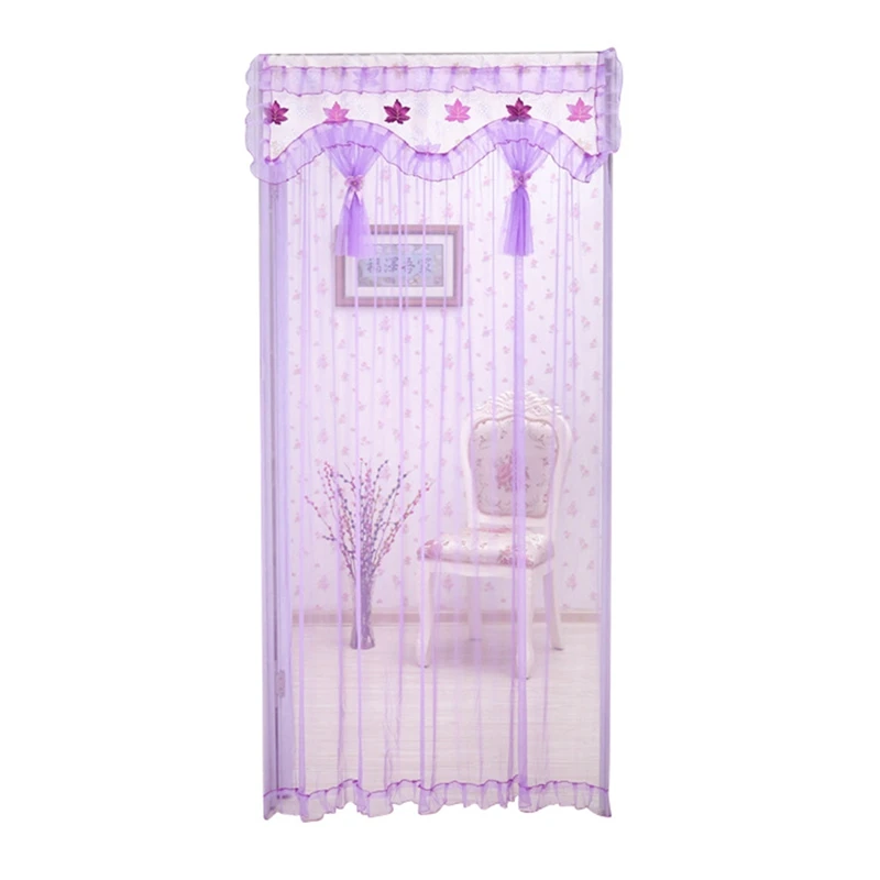 Бытовые дверные занавески s для предотвращения москитов активная печать для спальни длинная дверная занавеска однослойные дышащие оконные экраны - Цвет: Purple Maple leaf