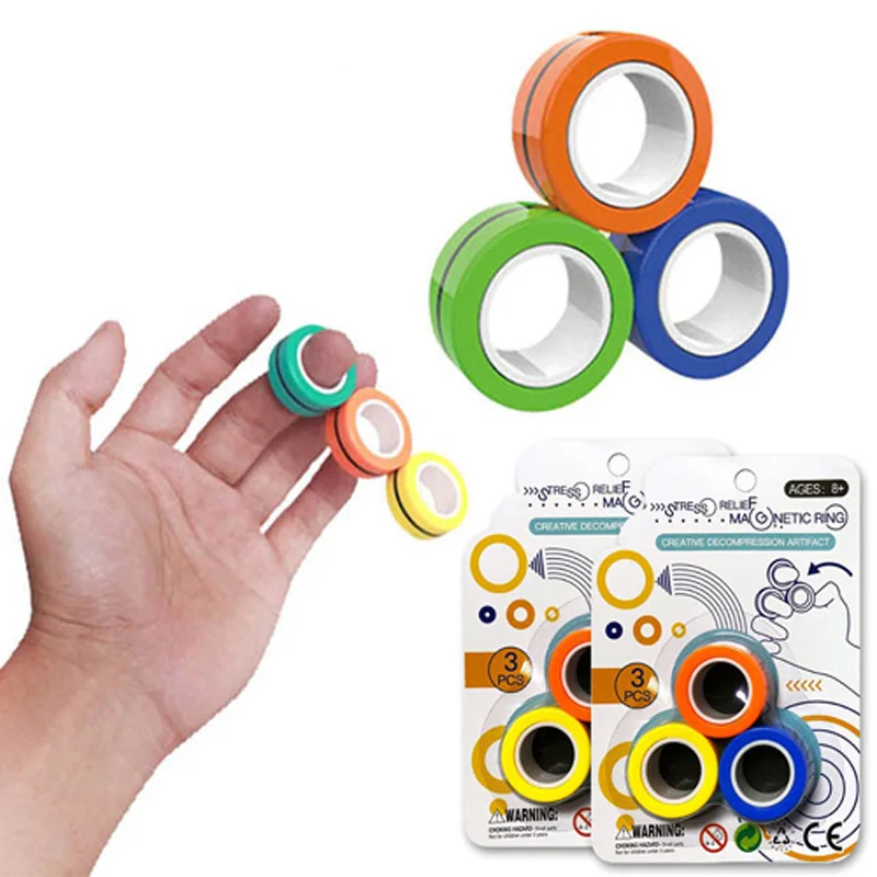 

Fingears Magnetic Rings Anti-stress Fingears Magnetic Rings For Autism ADHD Anxiety Relief Focus Kids Decompression Fidget Toys