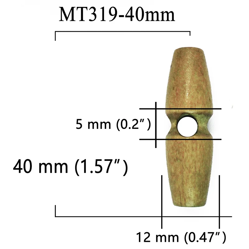 ZIEENE 5 шт. 15 шт. 30 шт. бежевый 40 мм из натурального дерева роговые деревянные пуговицы для шитья Diy ремесла для пальто ручной работы овальная Кнопка 1 отверстие - Цвет: MT319-40mm