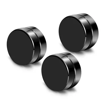 

Circle earrings for women aesthetic accessories fake piercing korean earrings stainless steel black men couple clip on earrings