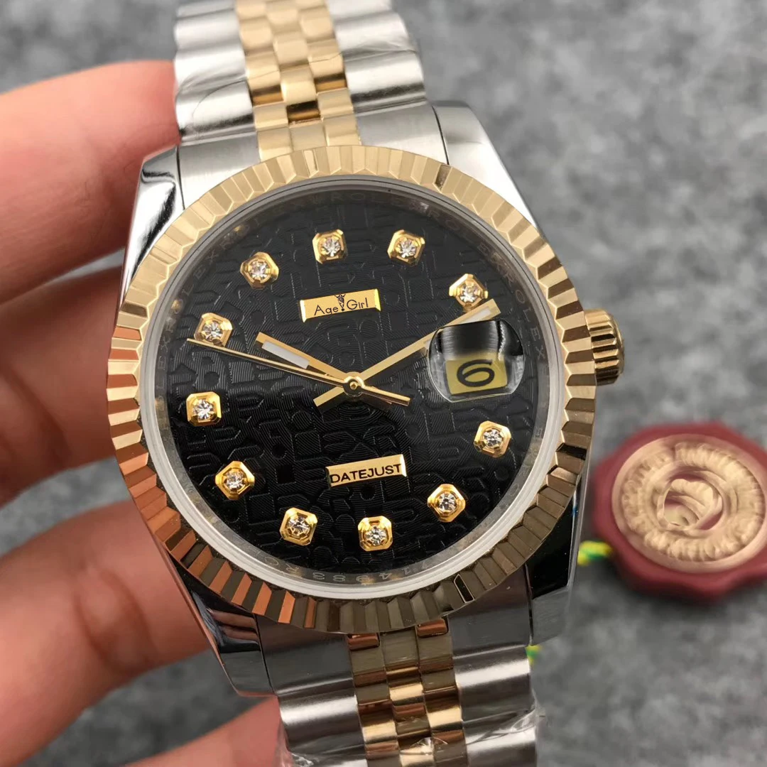 

Famous Brand New Men Datejust Stainless Steel Automatic Mechanical Self Wind Sapphire 18k Silver Gold Diamonds Sport Watch 36mm