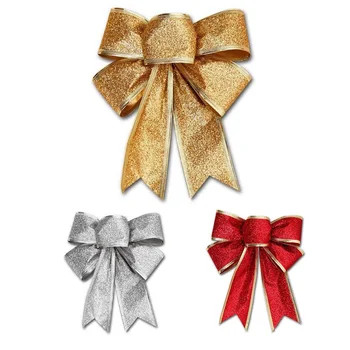 

4Pcs 25x18cm Decoration Ornament Hanging Knot Bowknot Butterfly Decore Tree Christmas Tree