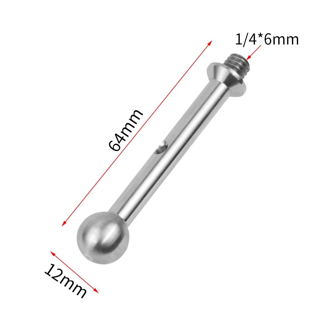 12mm 볼 스터드 엔드 볼트 스테인레스 듀얼 헤드 1/4 스크류 모니터 짐벌 클램프, 핫슈 카메라 브래킷 매직 암 연장로드