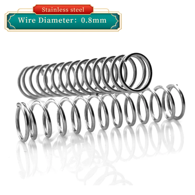 2PCS Wire Diameter：0.8mm 304 Stainless Steel Damping Compressed Spring