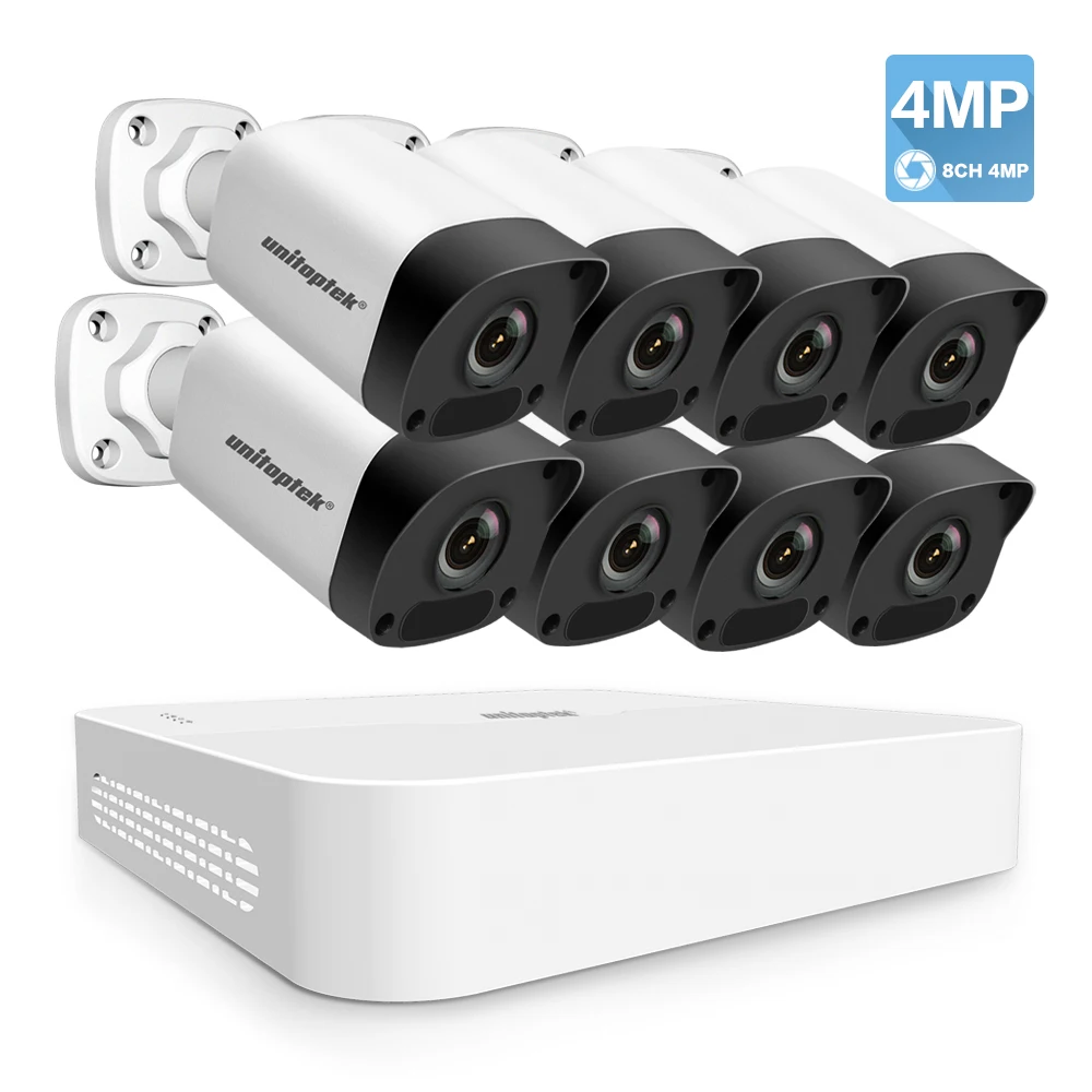 

4CH 8CH POE NVR Kit With 4Pcs / 8Pcs H.265 HD 4MP IP Camera 2592x1520 200M POE Distance Video CCTV Surveillance Camera System