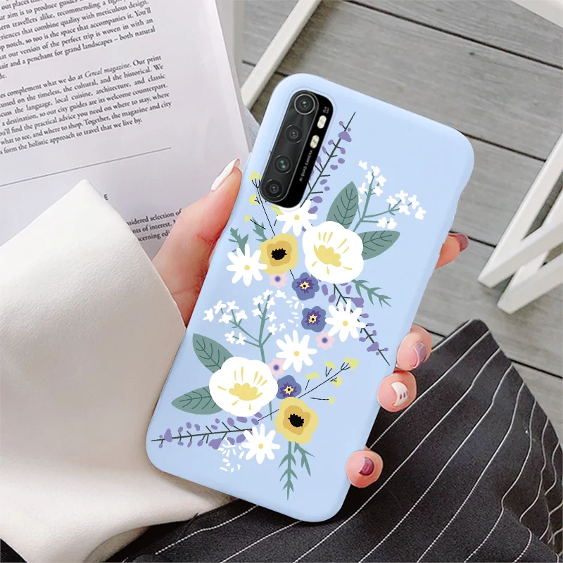 For Xiaomi Mi Note 10 Lite Case 6.47" Soft Silicone Back Cover For Mi Note10Lite MiNote10Lite Flower Dinosaur Protective Bumper samsung flip cover Cases & Covers