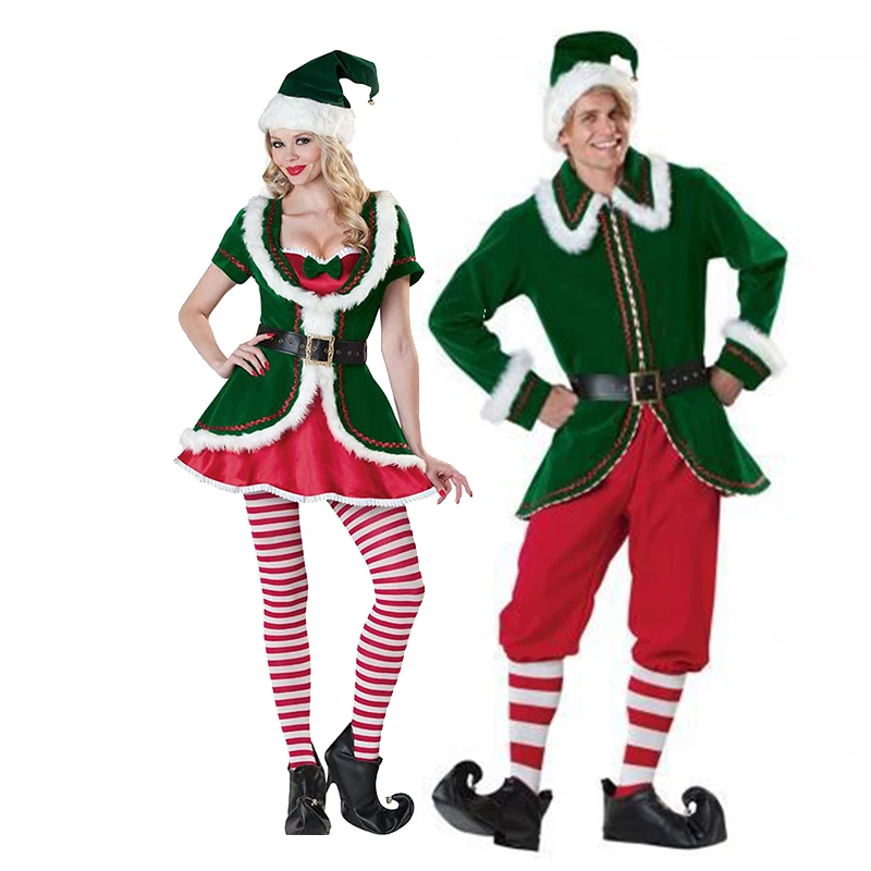Christmas Couples Fancy Dress Costume Xmas Suit Party Cosplay Outfit Holiday 