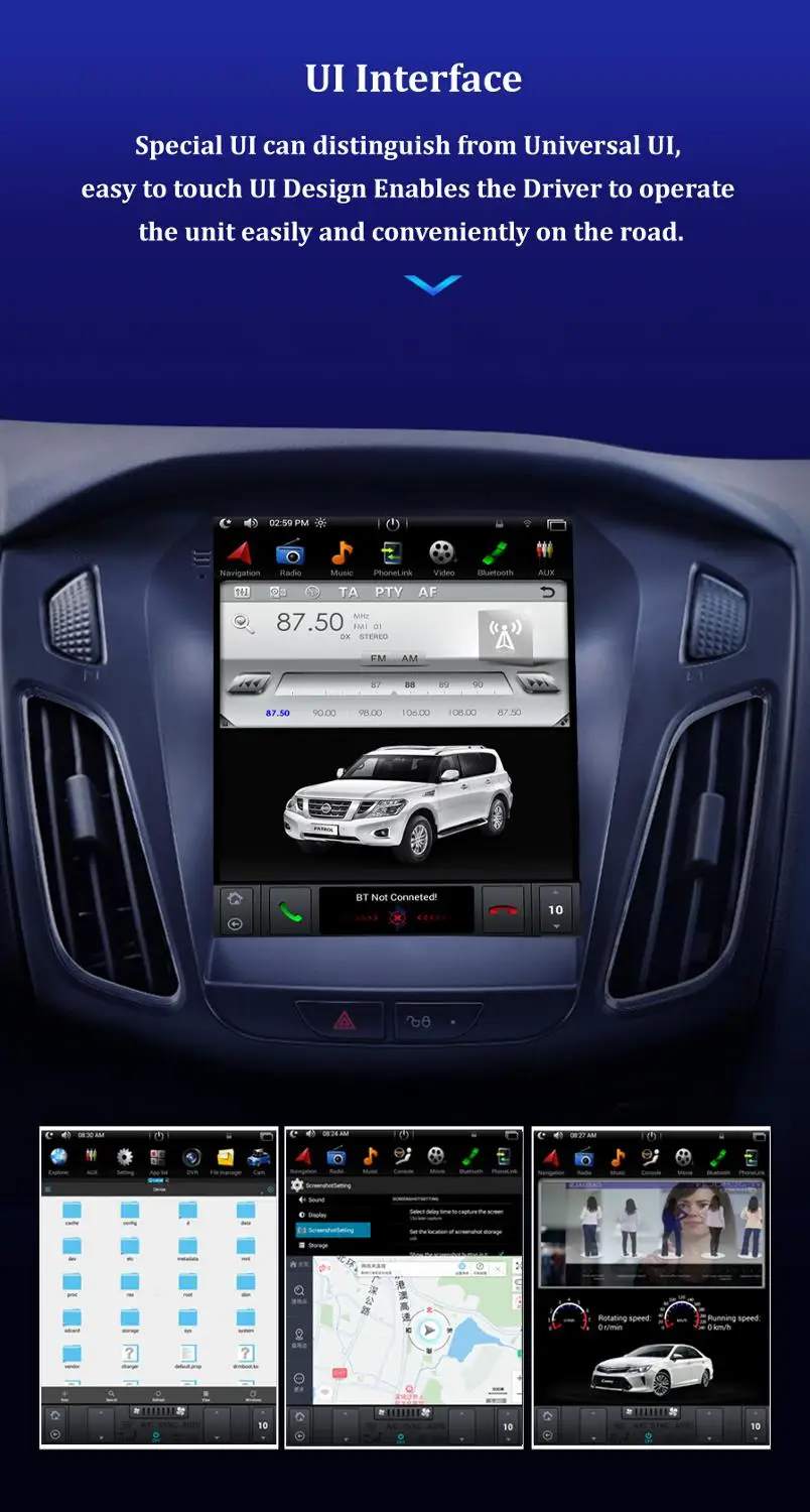 Автомобильный мультимедийный плеер PX6 система на Android с IPS экраном 13 3 дюйма GPS
