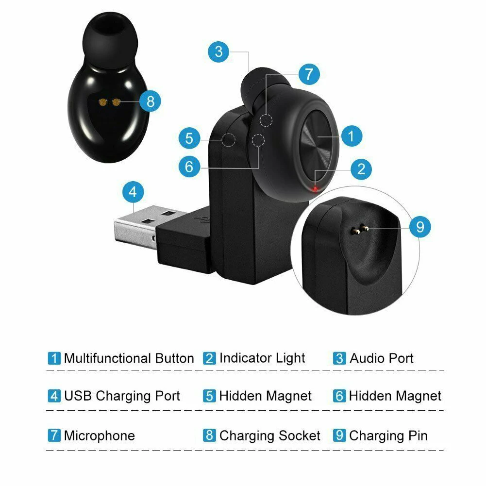 1 шт. Bluetooth 4,2 громкой связи на открытом воздухе магнитные спортивные зарядка через usb Беспроводной наушники со встроенным микрофоном мини стерео Портативный Музыкальный плеер HIFI